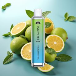 Hayati Pro Max 4000 Puffs Dvojni Mentol, 5% Nikotin, 1400mAh, LED, Crystal