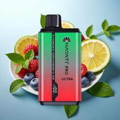 Hayati Pro Ultra 15000 Puffs 850mAh 2×12ml 2% Borovnica Malina Češnja Limona & Borovnica